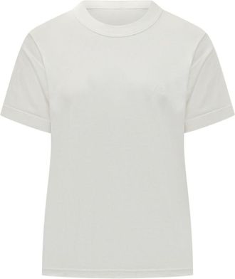 Yohji Yamamoto White Crew Neck Logo T-shirt