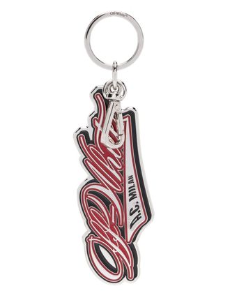Off-white x AC Milan sleutelhanger met logoplakkaat - Zilver