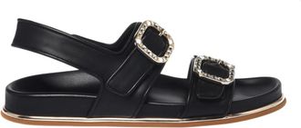 Baldinini Leren Sandaal - Dames - Sandalen - Zwart - 40 EU - Leer - Schoenen
