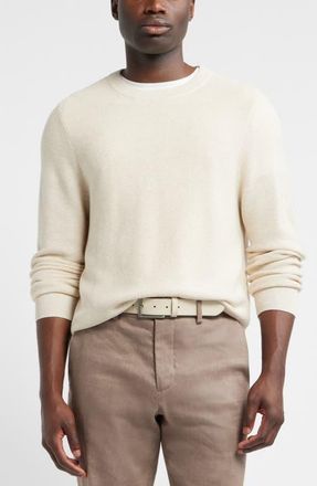 Nordstrom Cotton & Silk Sweater in Beige Oatmeal Light Heather at Nordstrom, Size Xx-Large