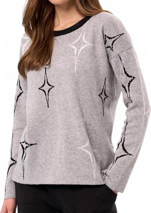 French Kyss Scoop Neck Diamond Sweater In Slate/multi