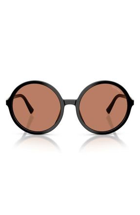 Miu Miu 59mm Round Sunglasses in Black /Brown at Nordstrom