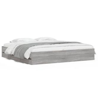 Berkfield Home Bed Frame with Drawers without Mattress Grey Sonoma 200x200 cm