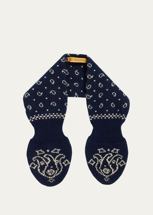 Guest In Residence Bandana Bowtie Wool-Cashmere Scarf