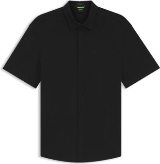 BOSS Regular-fit shirt in stretch-cotton pique