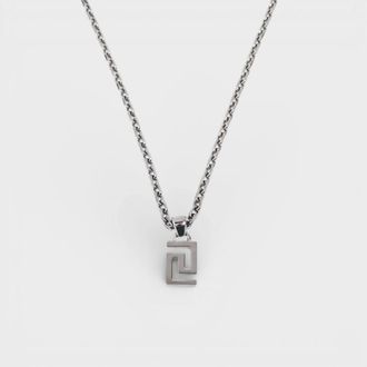 Versace Greca Pendant Necklace Silver