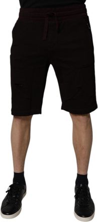 Dolce & Gabbana Maroon Cotton Sweatshorts Men Bermuda Shorts