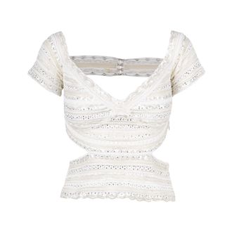 Gianfranco Ferre White Cut-out Top - 90s