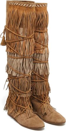 Etro Stivali Glastonbury con frange - Marrone