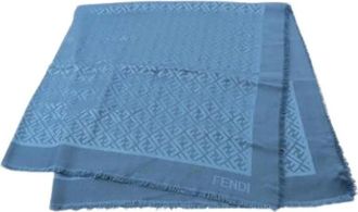 Fendi Pre-owned Scarves, female, Blue, Size: ONE SIZE Pre-owned Silk scarves