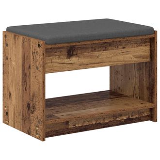 vidaXL Banco De Entrada Con Coj&iacute;n Madera Vieja 63 X 38 X 45 Cm Vidaxl