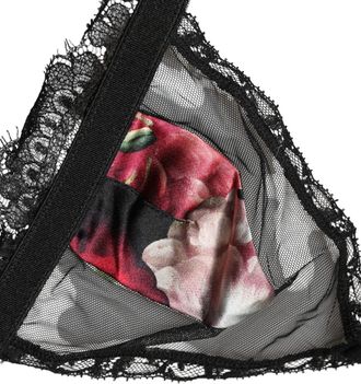 Dolce & Gabbana Womens Black Floral Soft Cup Triangle Bra Underwear Elastane Nylon Silk Clothing