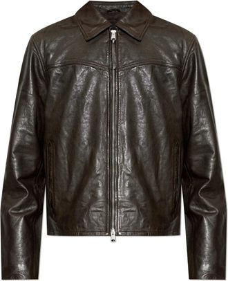 AllSaints Tune Leren Jas - Heren - Leren en Su&egrave;de Jassen - Bruin - L - Leer - Jassen