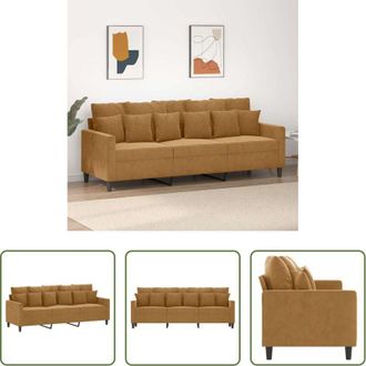 vidaXL vidaXL Divano marrone - Divano a 3 Posti Marrone 180 cm in Velluto