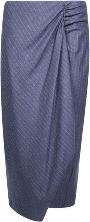 Pinko Capena Pinstripe Pencil Skirt - Dames - Midirokken - Blauw - M - Wol - Rokken