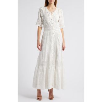 LoveShackFancy Minka Lace Maxi Dress in True White at Nordstrom, Size 00