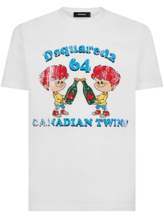 Dsquared2 T-shirt met print - Wit