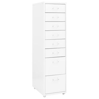 vidaXL Armario Archivador M&oacute;vil Metal Blanco 28x41x109 Cm Vidaxl
