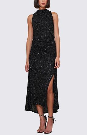 Bishop + Young Sublime Halter Dress in Caviar at Nordstrom, Size X-Small
