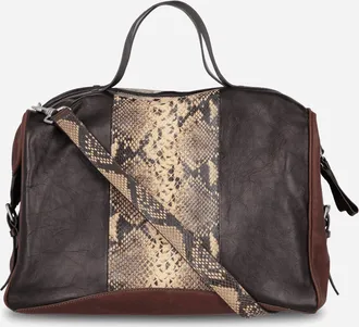 Dries Van Noten Leather Weekend Bag Beige