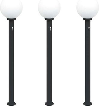 vidaXL Bollard Lights with Sensor 3 pcs 120 cm Black IP44 vidaXL