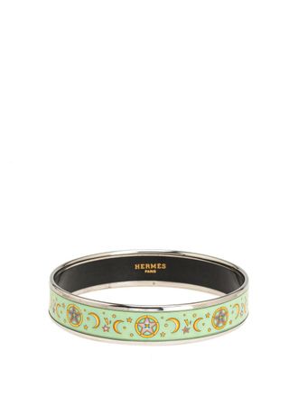 Hermès Bracciale rigido 65 sottile smaltato Moon Stars XX secolo - Verde