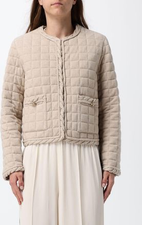 Fabiana Filippi Piumino corto in lana e cashmere con dettagli crochet