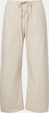 Leset Kyoto cropped cotton wide-leg pants