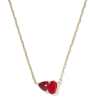 Kendra Scott Tatum Pendant Necklace in Gold Red Mix at Nordstrom