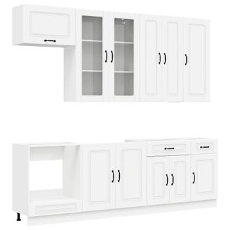 vidaXL Unidad De Cocina Kalmar 8 Uds. Blanco Madera De Ingenier&iacute;a Vidaxl
