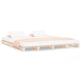 Berkfield Home Pallet Bed 140x190 cm Solid Wood Pine in Light Tan