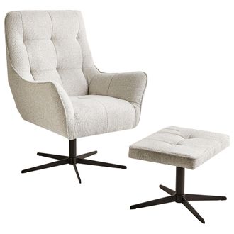 Beliani Beliani - Sill&oacute;n Tapizado En Terciopelo Beige Claro Con Reposapi&eacute;s Patas De Metal Dorado Estilo Moderno Retro Molle Ii