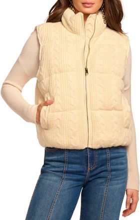 Ramy Brook Vera Cable Sweater Vest in Winter White at Nordstrom, Size Xx-Small