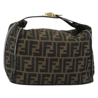 Fendi Pre-owned Vintage Zucca Canvas Hand Bag - Dames - Pre-owned - Bruin - Maat: ONE Size Leer