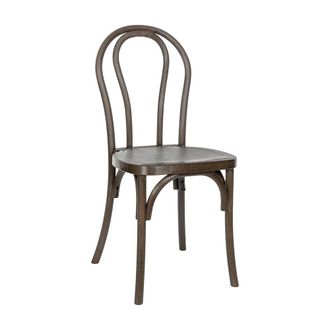 Flash Furniture HERCULES Commercial Dark Brown Wood Look Stackable Resin Thonet Style Chair