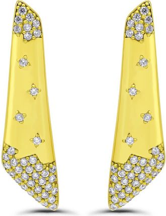 Christian Siriano Cubic Zirconia Pav%C3%A9 Linear Earrings in Gold at Nordstrom Rack