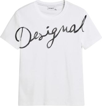 Desigual TS Florencia - Dames - T-shirts - Wit - L - Katoen - Tops