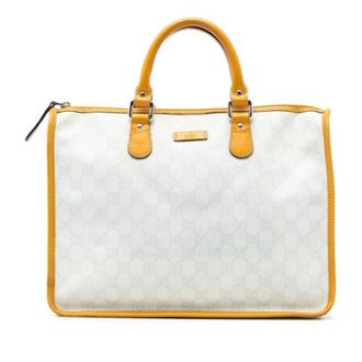 Gucci Pre-owned Tote Bags, female, White, Size: ONE SIZE Pre-owned Vintage Leather Tote Bag