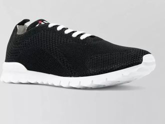 Kiton sneakers round toe calfskin cotton blend