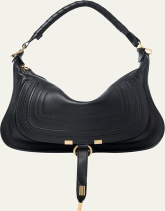 Chlo&eacute; Marcie Medium Saddle Shoulder Bag in Leather