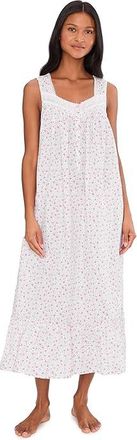 Eileen West Cotton Lawn Sleeveless Ballet Nightgown Womens Pajama White Grounds Ditsy : XL, Lace/Cotton