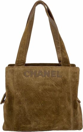 Chanel Brown Suede Tote Bag (Pre-Owned)