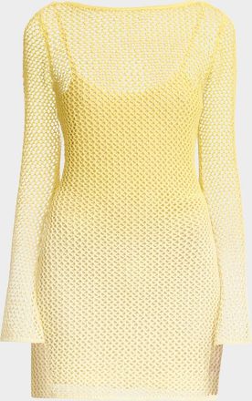 Significant Other Honey Long-Sleeve Net Mini Dress