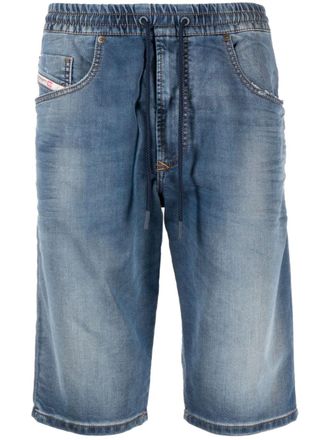 Diesel Denim shorts met elastische taille - Blauw