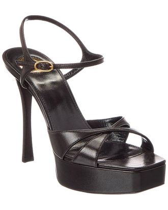 Saint Laurent Debbie Leather Platform Sandal