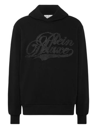 Philipp Plein crystal-embellished hoodie - men - Fabric - M - Black