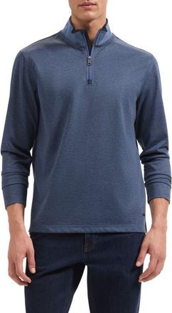 Bugatchi Soft Touch Quarter Zip Pullover in Cobalt at Nordstrom, Size Xx-Large