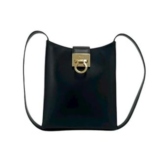Ferragamo Pre-owned Backpacks, female, Black, Size: ONE SIZE Pre-owned Leather Mini Shoulder Bag