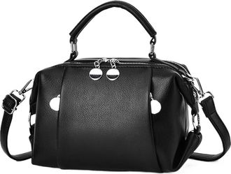 Generic Compatible For Leather Shoulder Bags Womens Handbag Crossbody Purse Ladies Tote Bag With Multiple Compartments Office Work(Black)