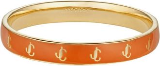 Jimmy Choo London JC Enamel Metal and Amber Bangle, Size M